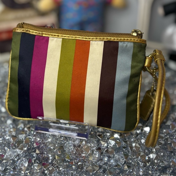 Coach Julia Legacy Multicolor Striped Wristlet EUC - Picture 4 of 11